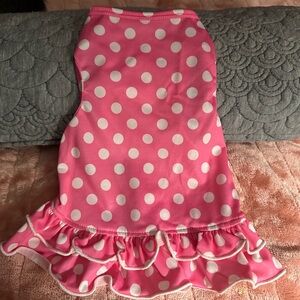 Pink Polka Dot Dog Dress w/ Ruffle Skirt – Size Small by I See Spot NWOT